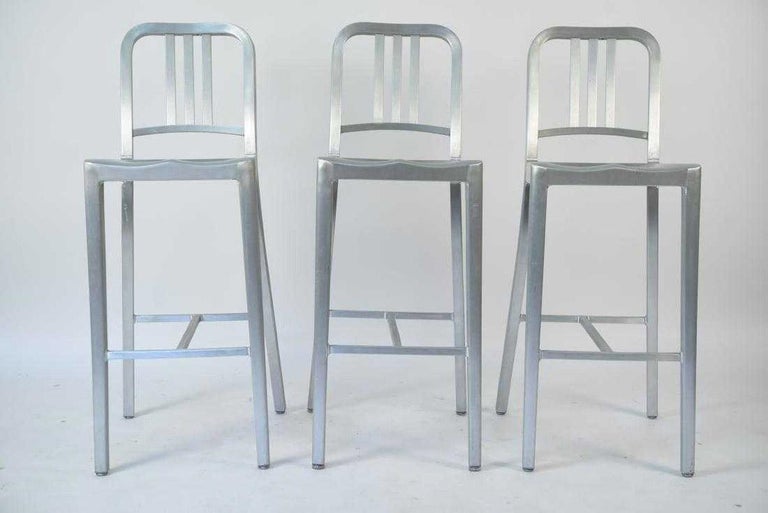 Three Emeco Bar Stools at 1stDibs emeco counter stool sale, emeco stools