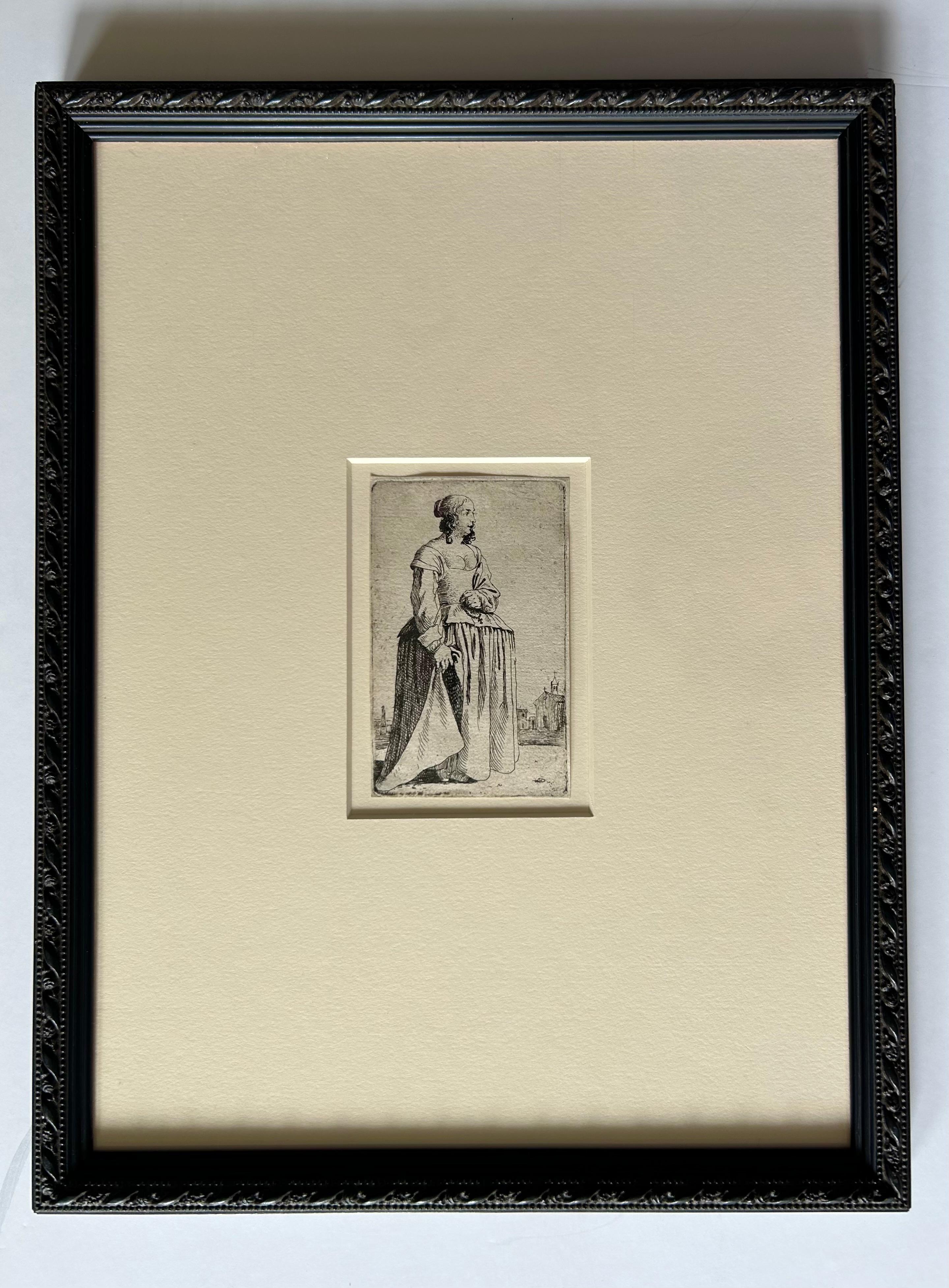 Drei Radierungen von Gentlewomen von Wensceslaus Hollar, 1607-1677 (18. Jahrhundert und früher) im Angebot