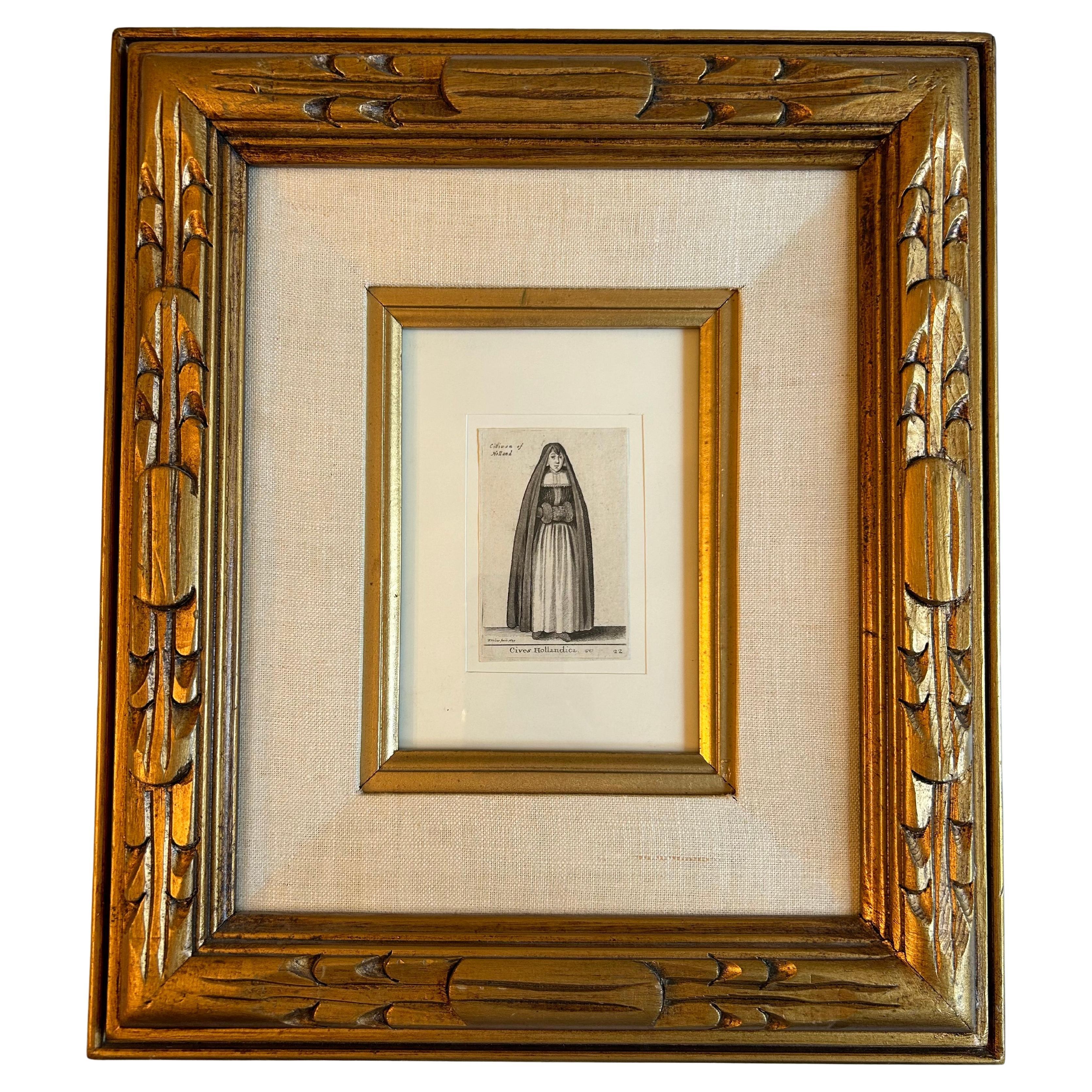 Drei Radierungen von Gentlewomen von Wensceslaus Hollar, 1607-1677