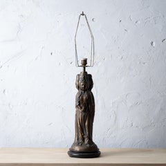 Three-Faced Guanyin Bronze Lamp, Early 20th Century