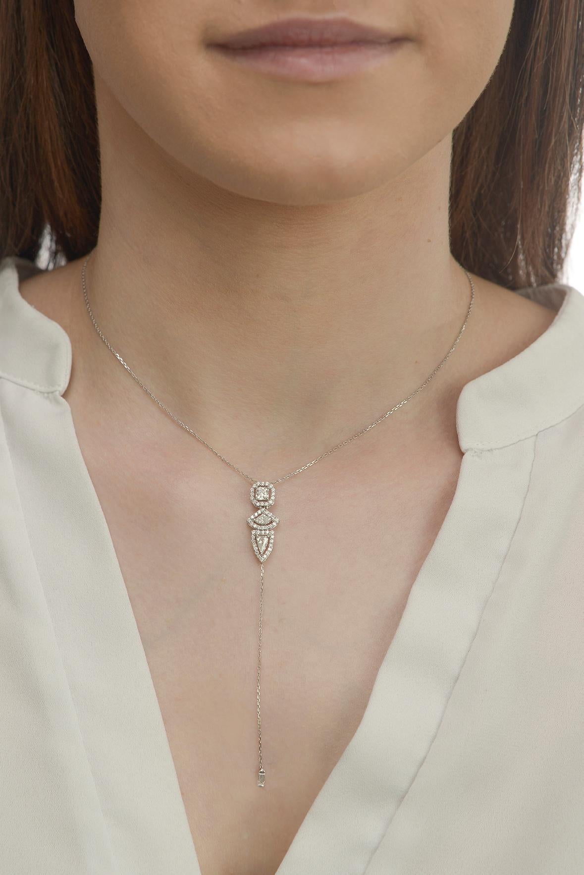 vertical diamond necklace