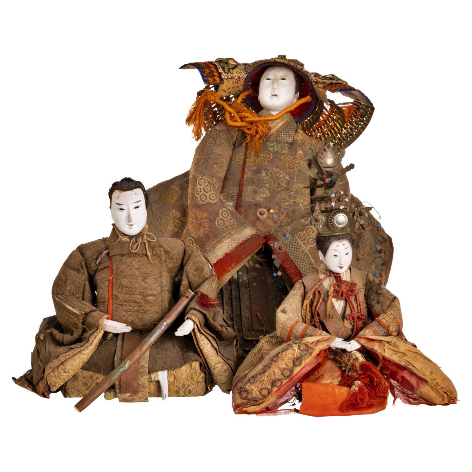 THREE FIGURES HINA MATSURI  Japanese, Meiji period (1868-1912)  For Sale