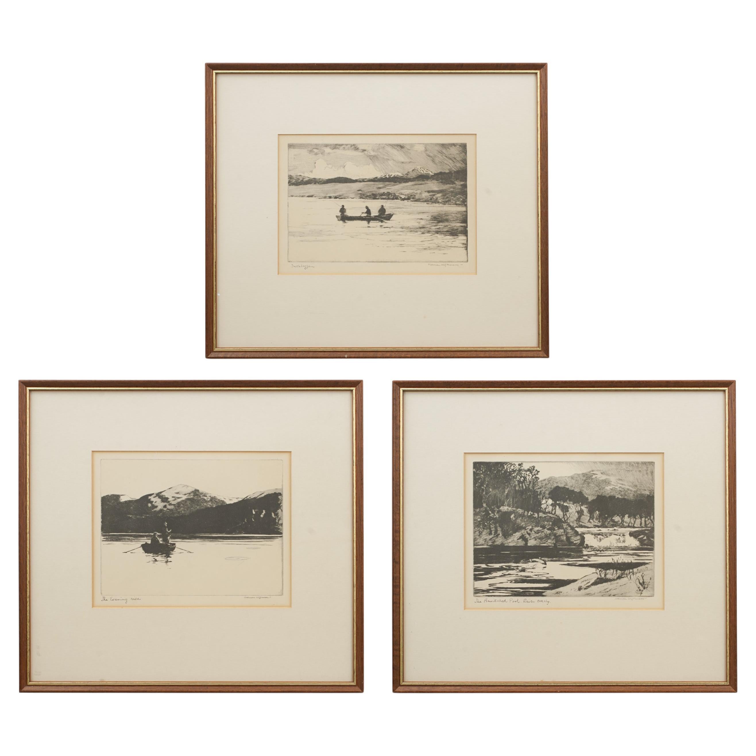 Three Fishing Prints by Wilkinson