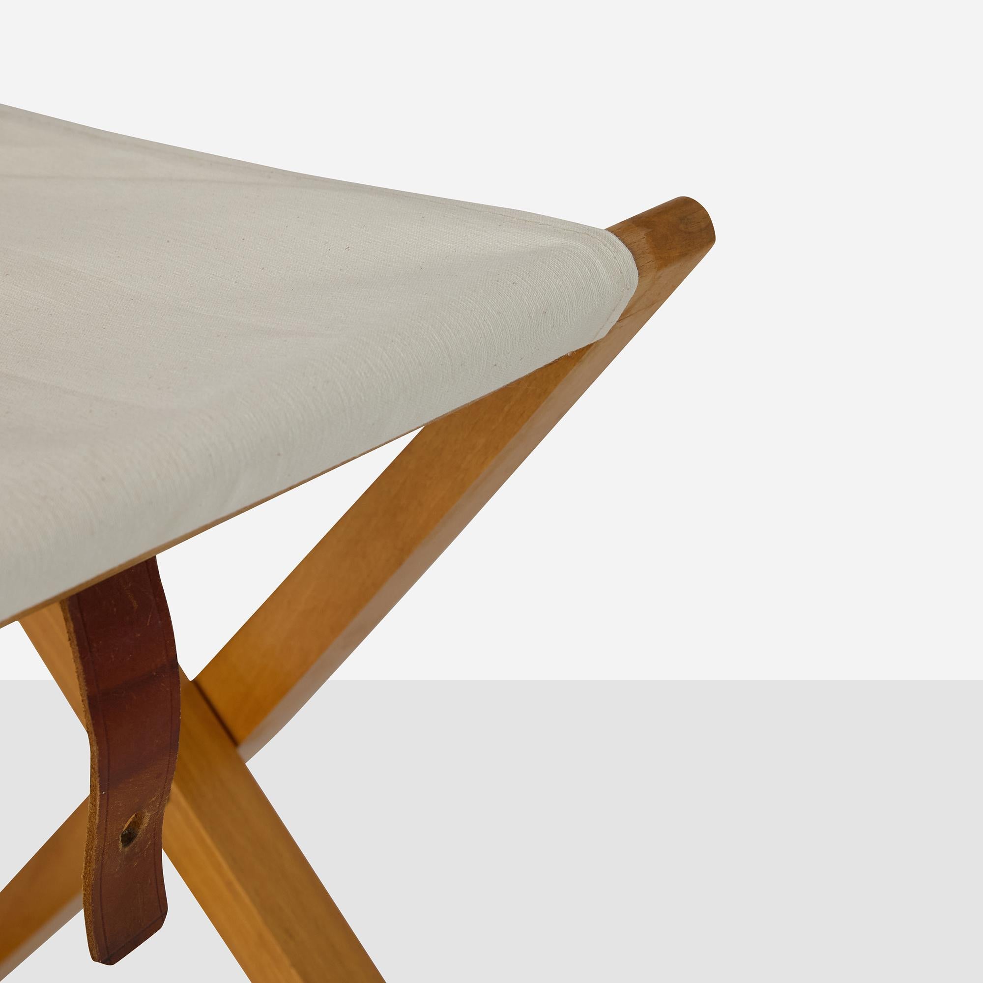 Three Folding Stools by Mogens Koch For Sale 4