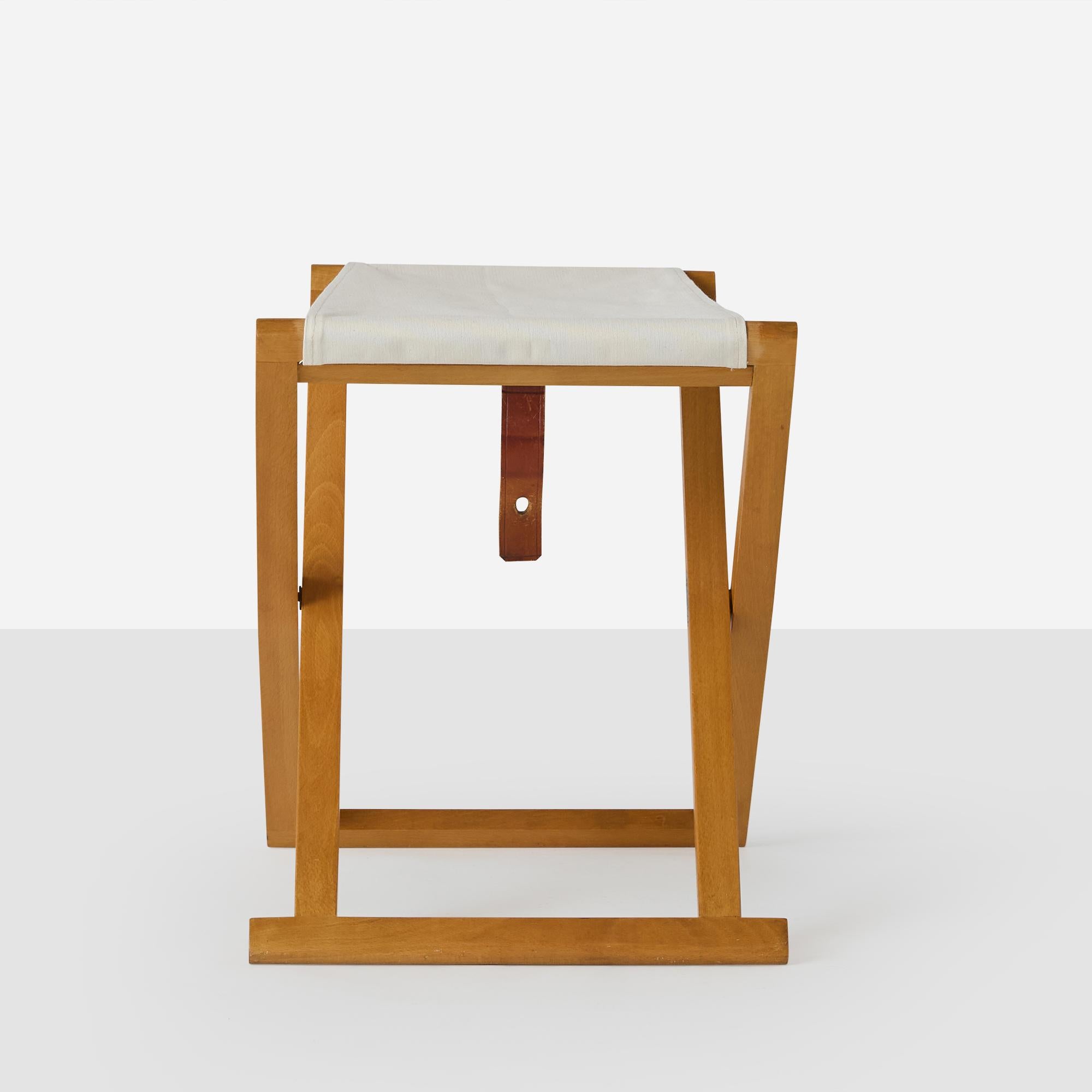Three Folding Stools by Mogens Koch In Good Condition For Sale In San Francisco, CA