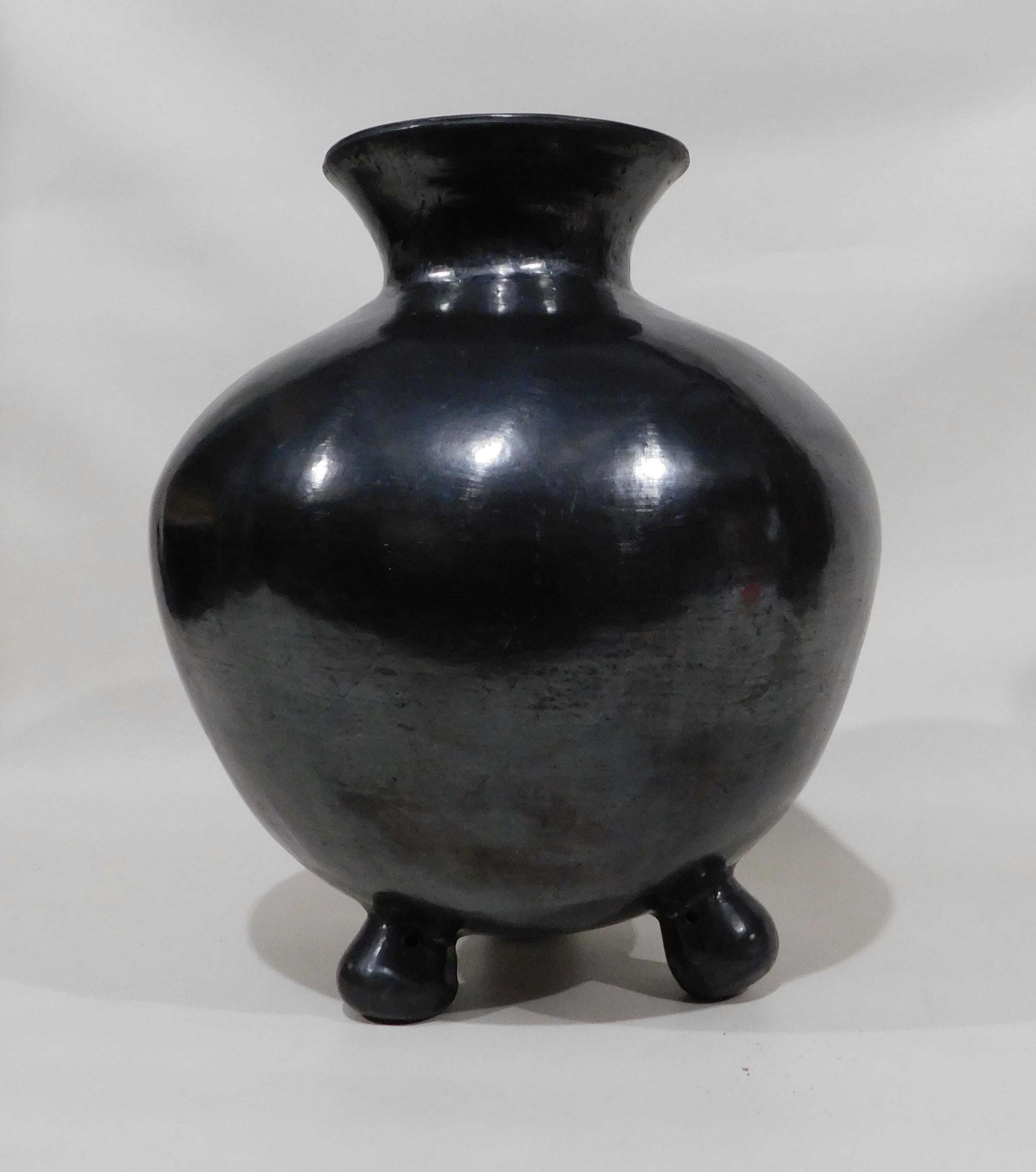 large black pottery vase