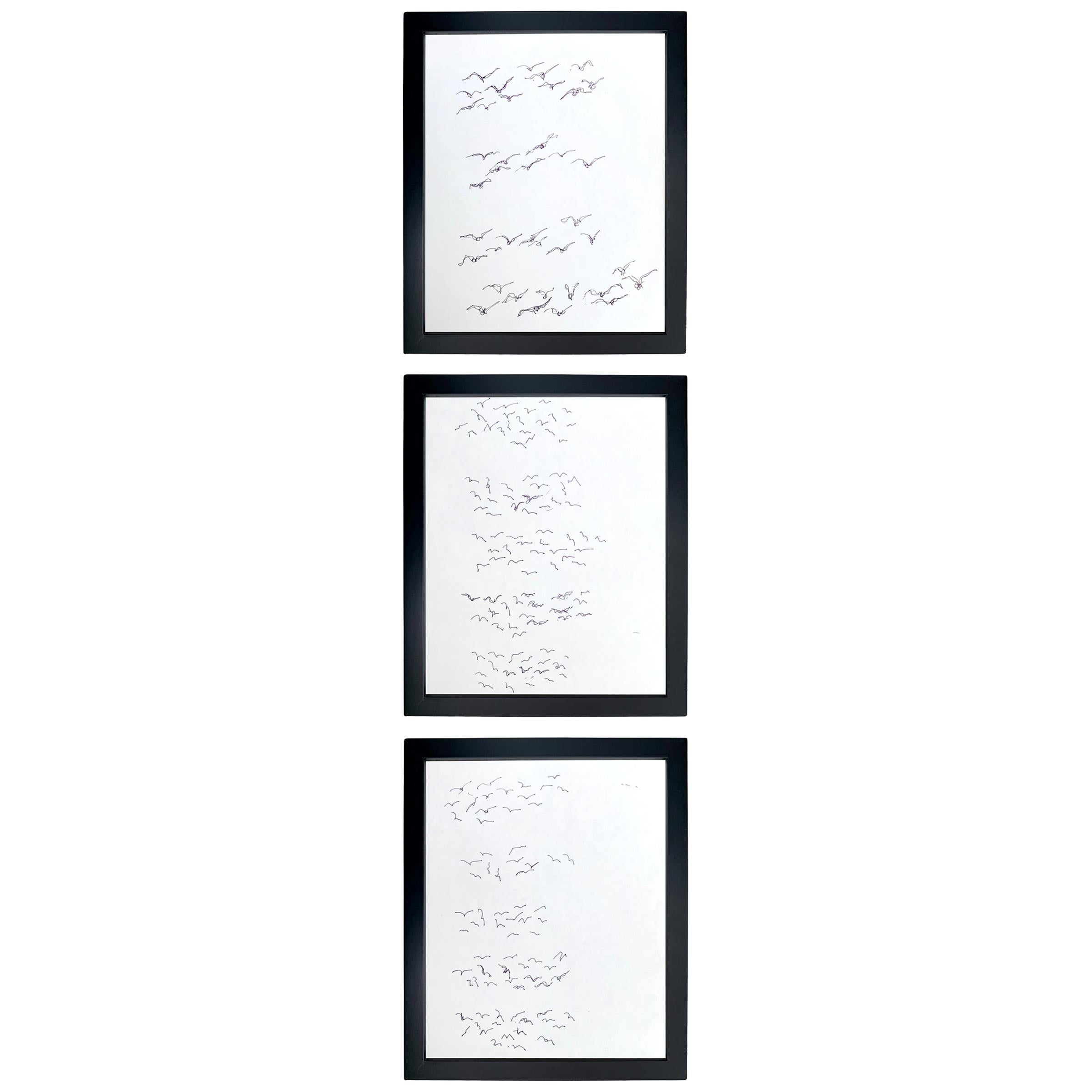 Three Framed Drawings by Paul Chidlaw For Sale