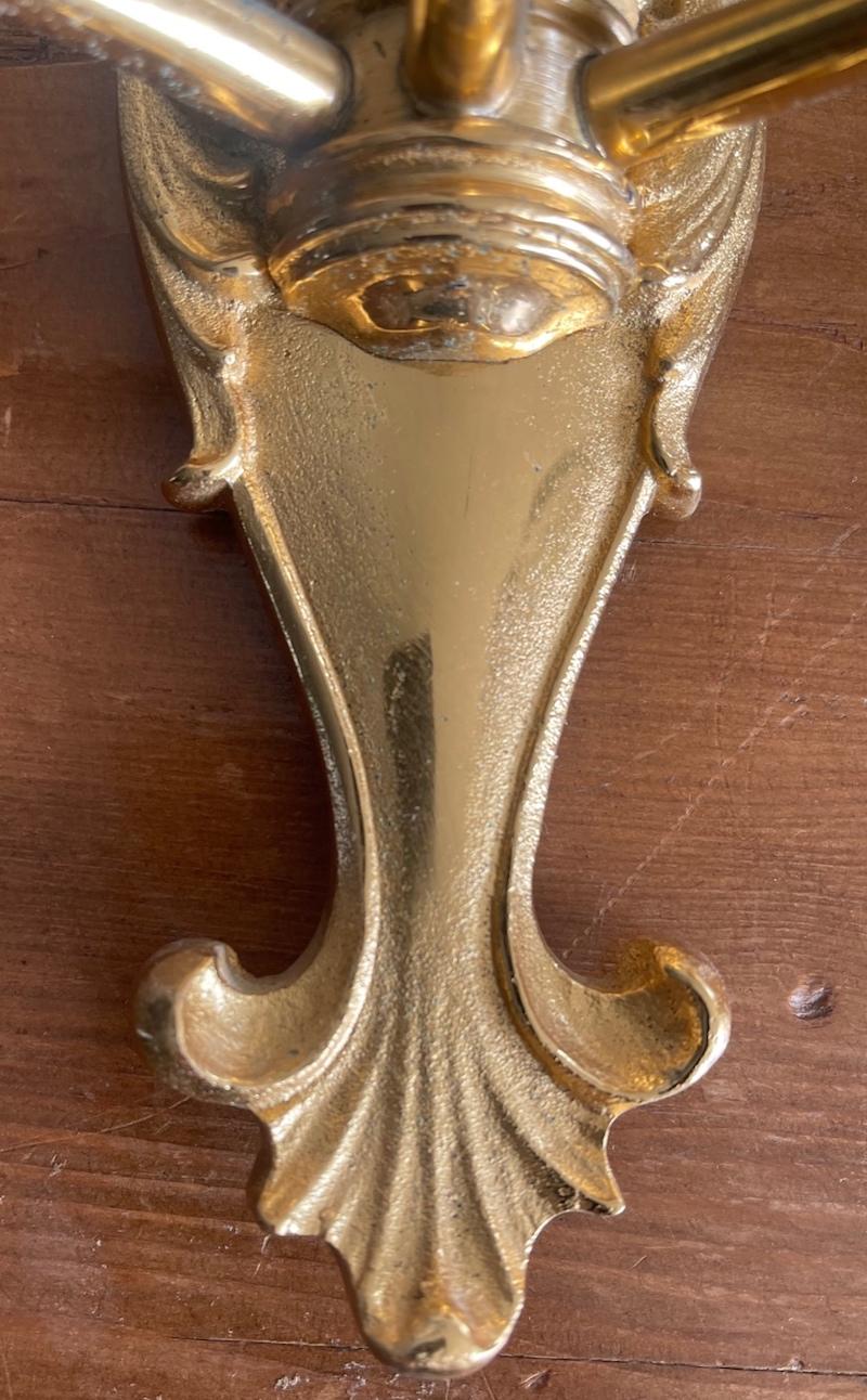 Three French 19th Century Louis XVI Style Gold Plated Bronze 3 Light Sconces For Sale 7