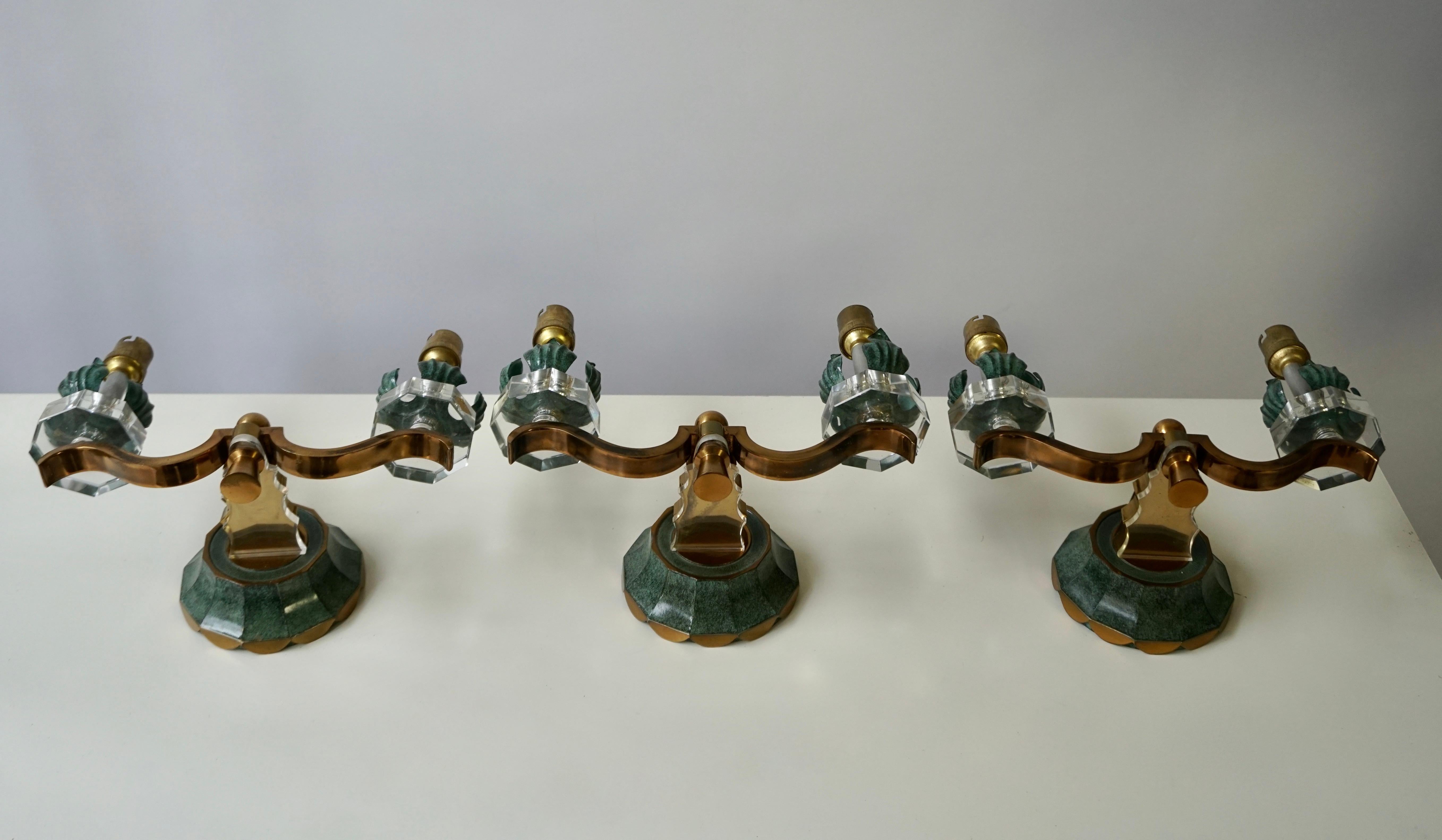 Three French Gilt Bronze and Sevres Sconces For Sale 9