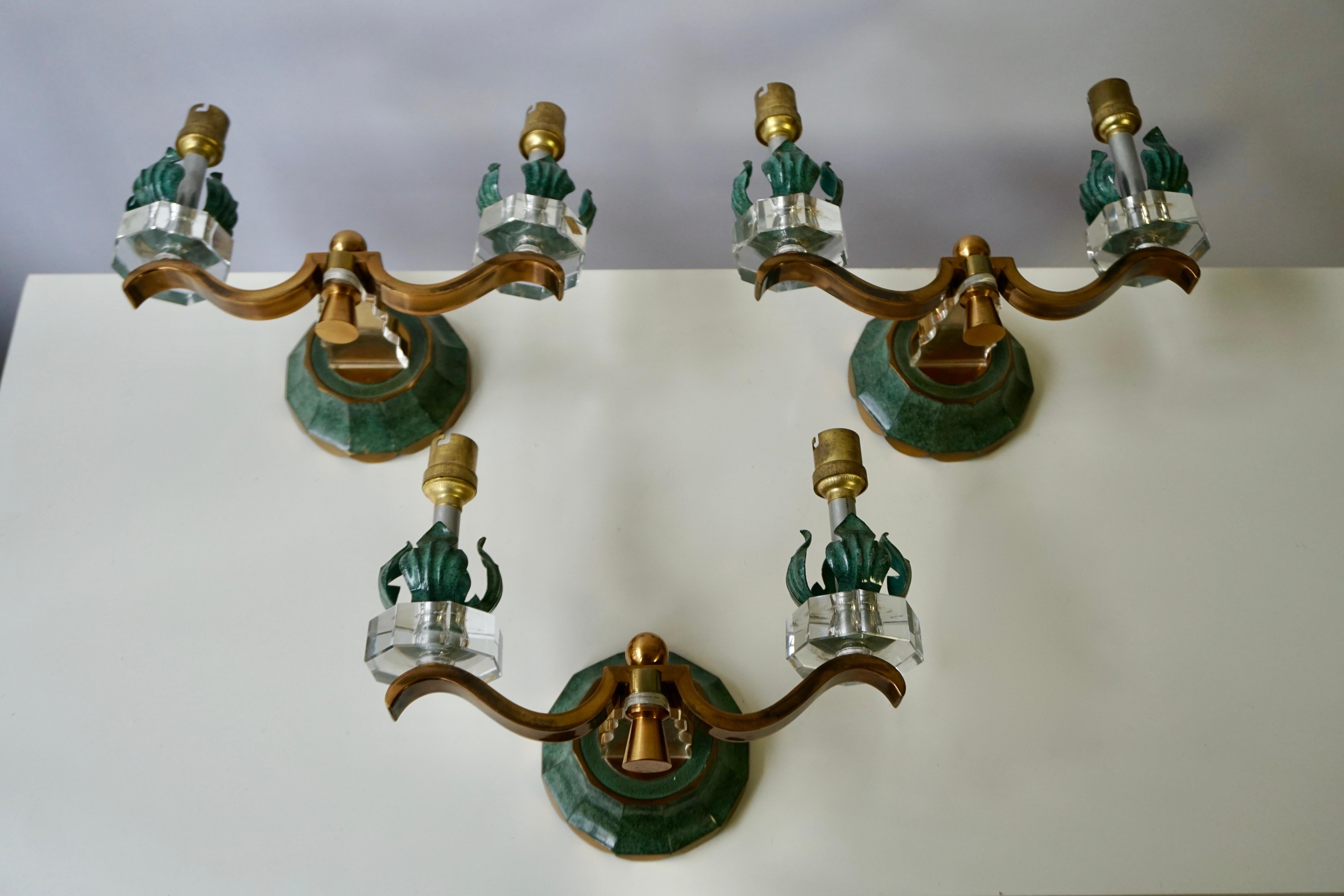 Three French Gilt Bronze and Sevres Sconces For Sale 10
