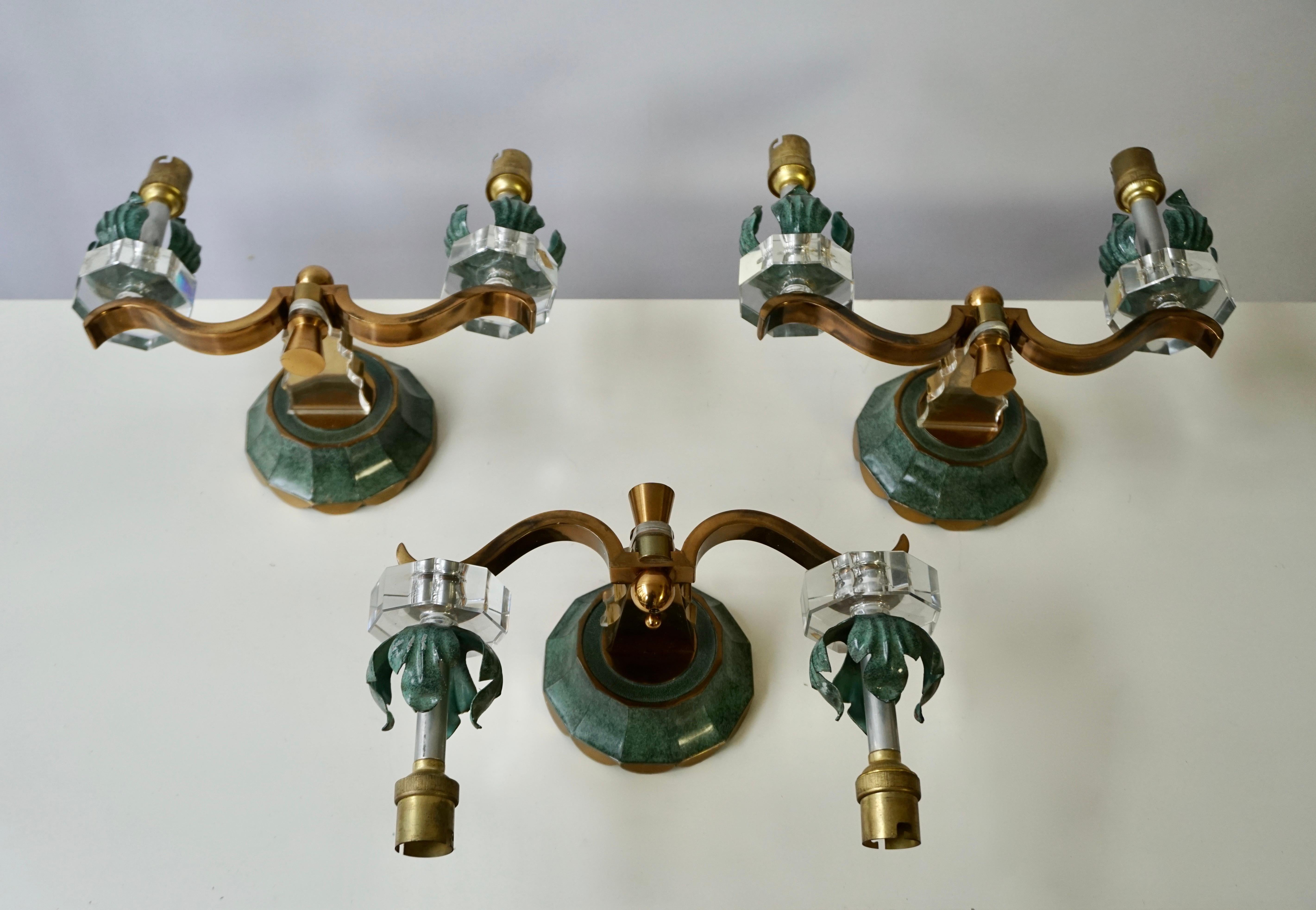 Three French Gilt Bronze and Sevres Sconces For Sale 13
