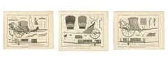 Three French Post Chaise & Cabriolet Engineering Engravings, 1771
