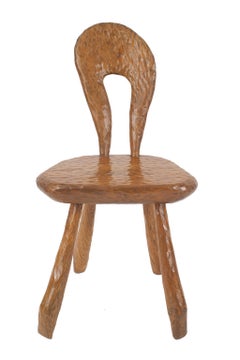 Three French Rustic Adirondack Style Chipped Pine Side Chairs