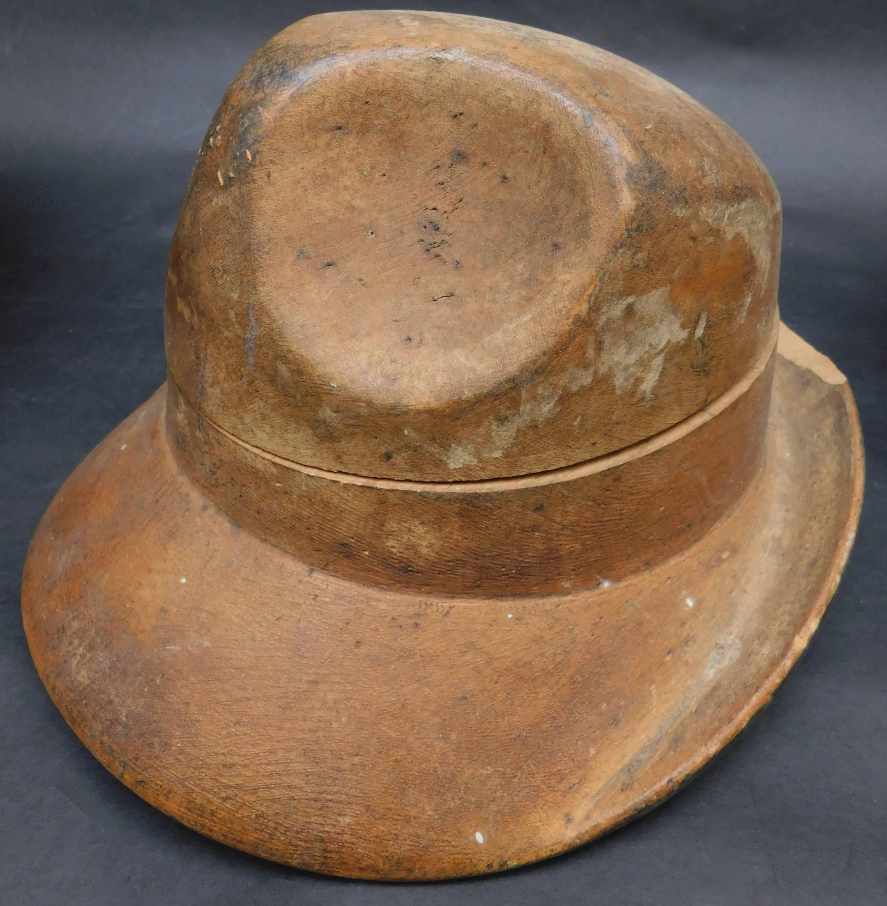 20th Century Three French Wood Milliner Hat Block Forms, circa 1930 For Sale