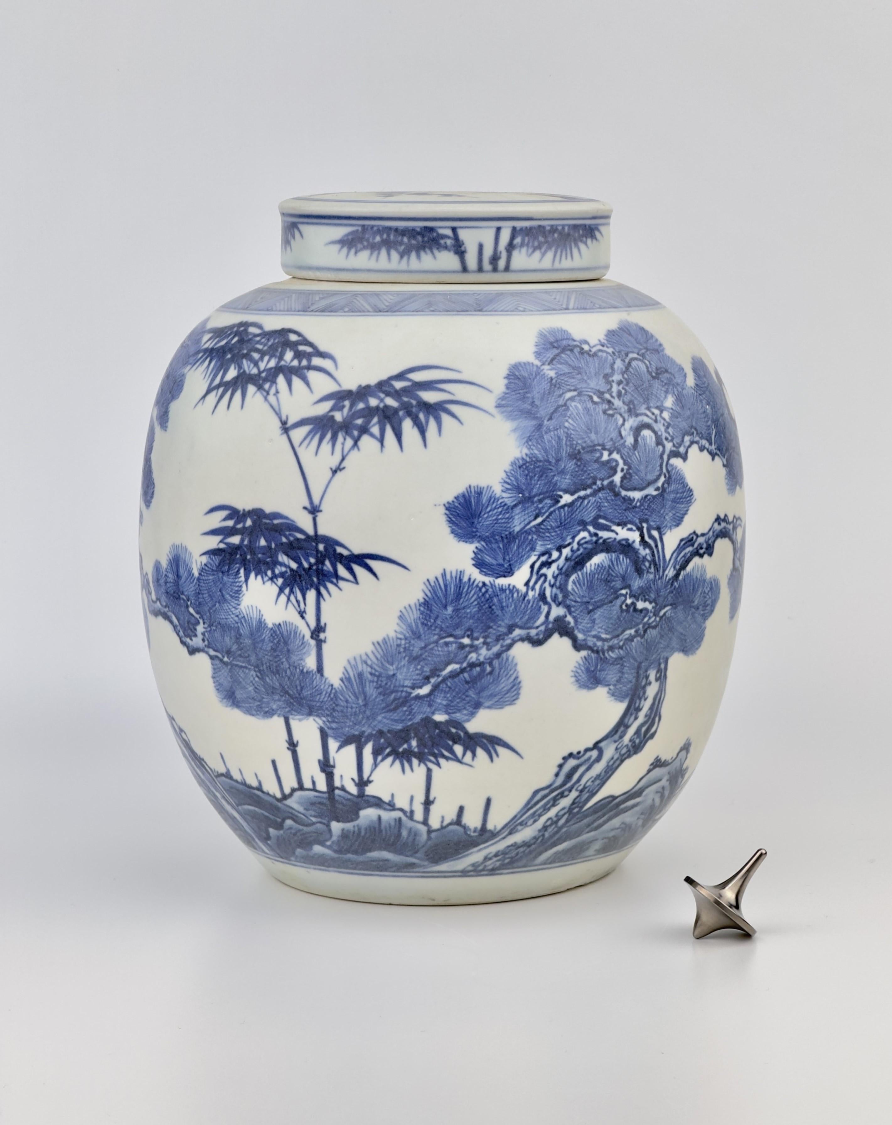 Glazed 'Three Friends Of Winter' Motif Jar, C 1725, Qing Dynasty, Yongzheng Era For Sale