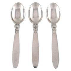 Three Georg Jensen Cactus Coffee Spoons in Sterling Silver