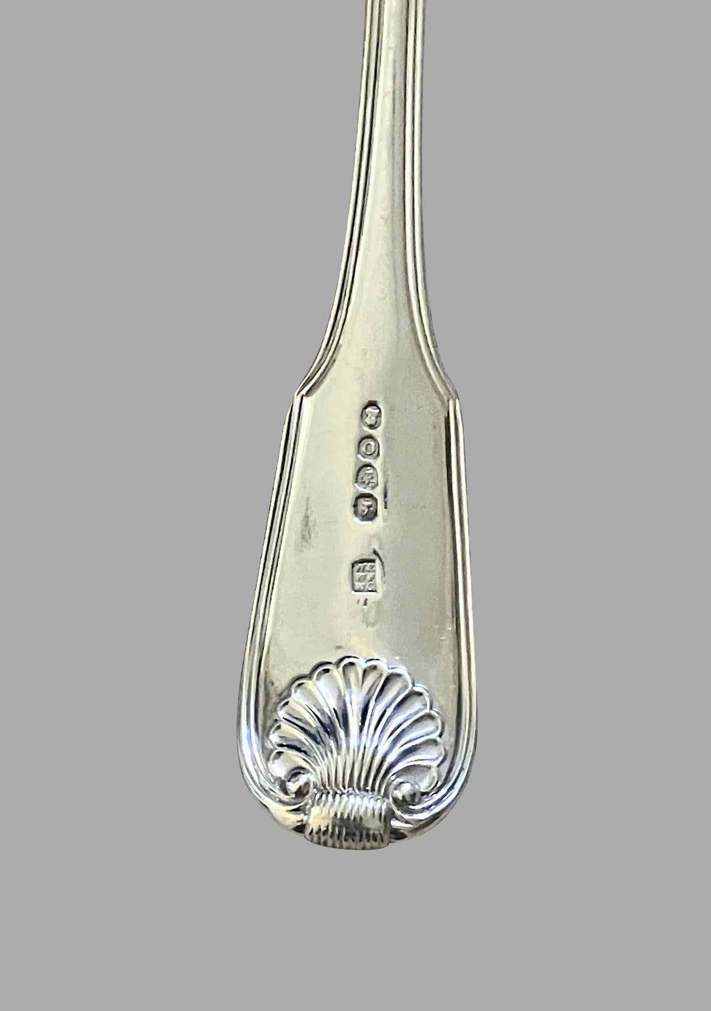 Three Georgian Sterling Silver Serving Pieces Two Stuffing Spoons and Meat Fork 5
