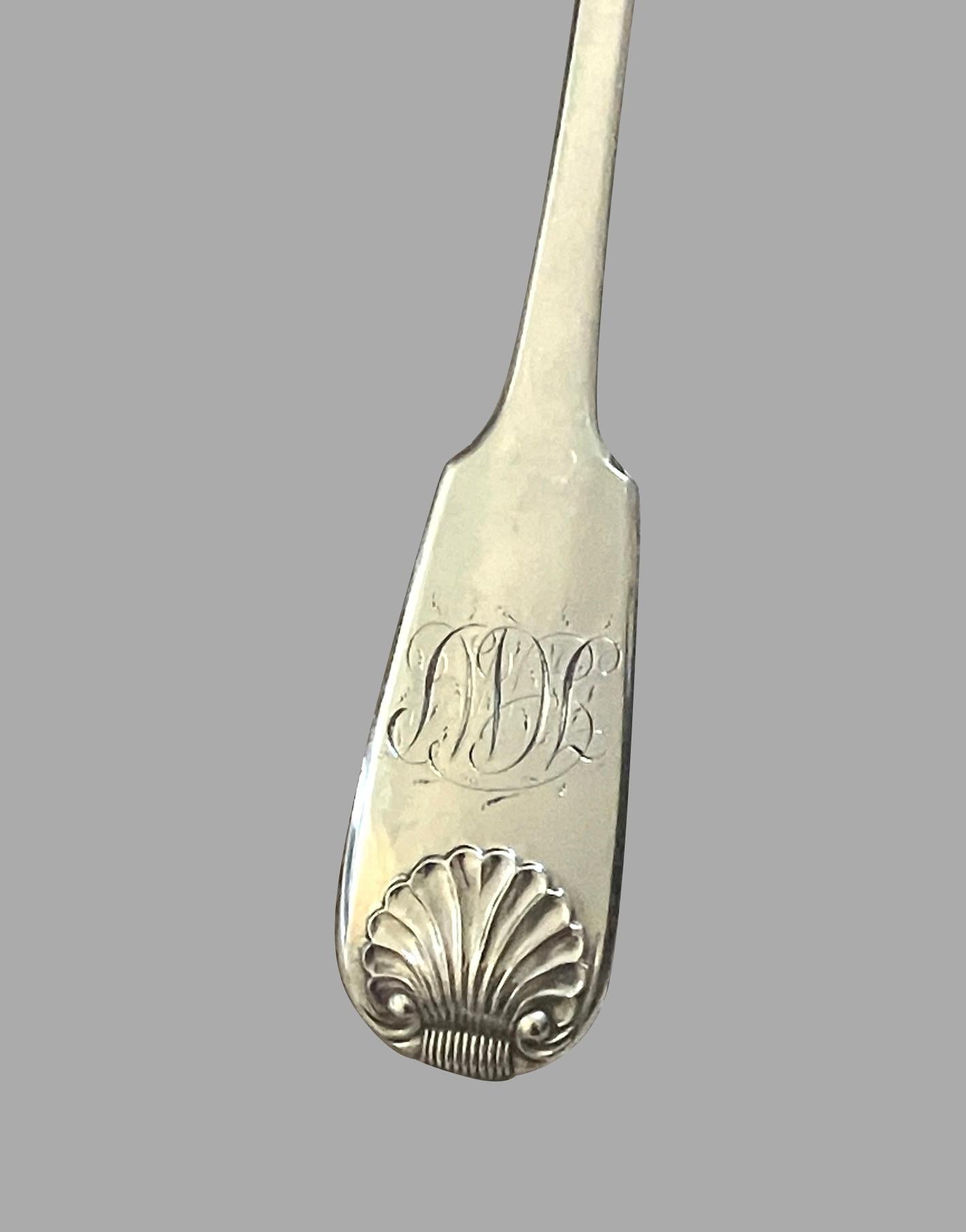 Three Georgian Sterling Silver Serving Pieces Two Stuffing Spoons and Meat Fork 8