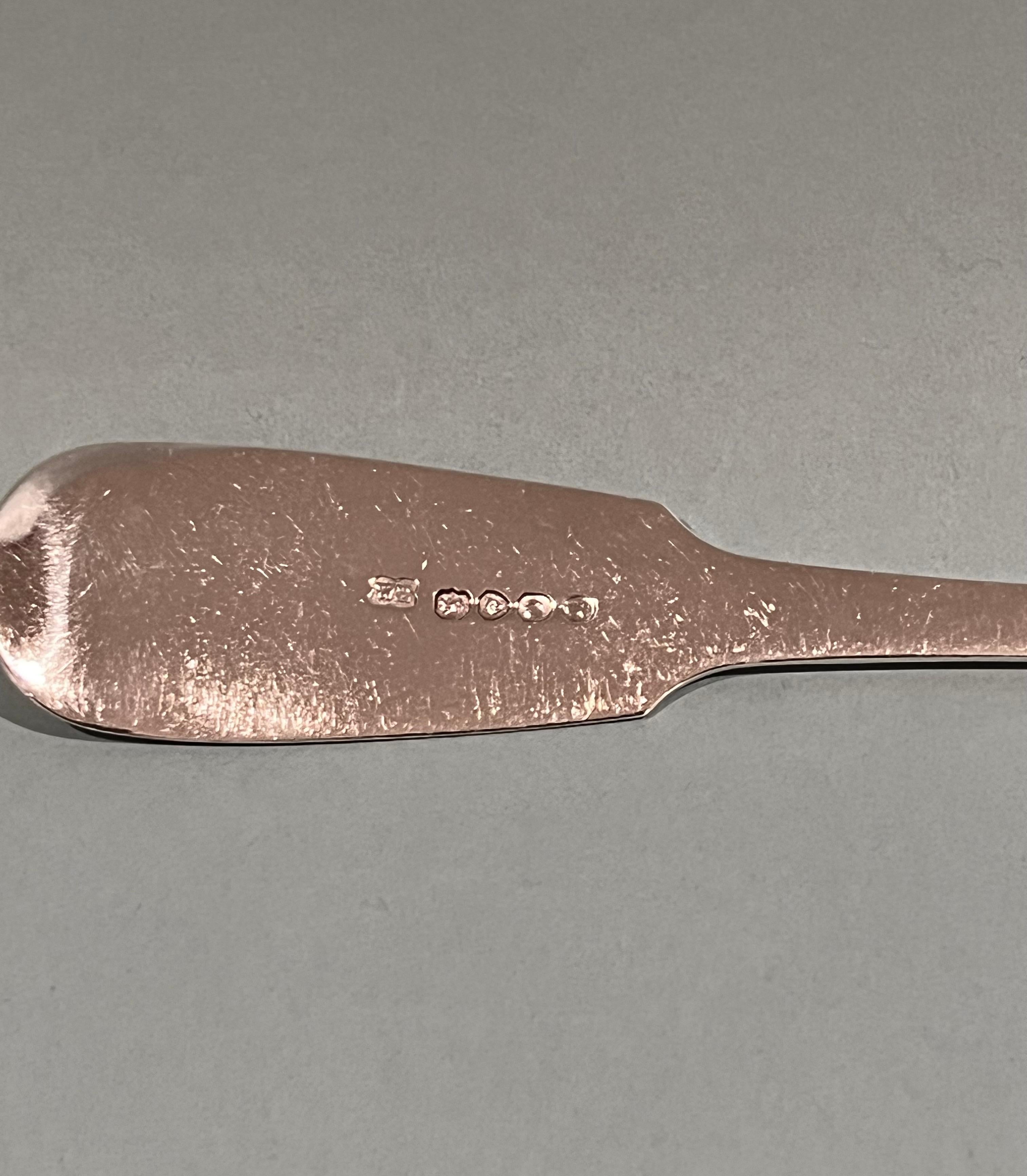 Three Georgian Sterling Silver Serving Pieces Two Stuffing Spoons and Meat Fork 10