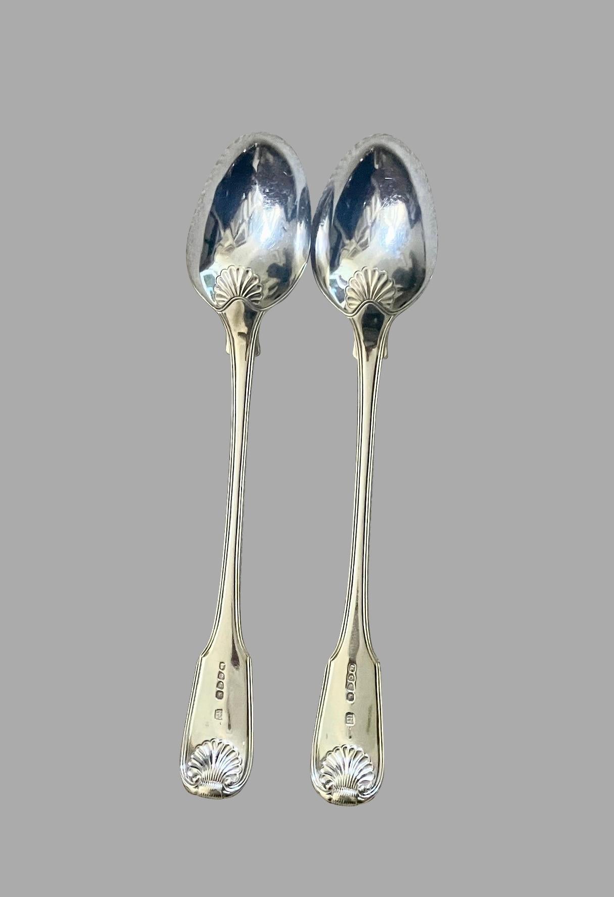 Three Georgian Sterling Silver Serving Pieces Two Stuffing Spoons and Meat Fork 3