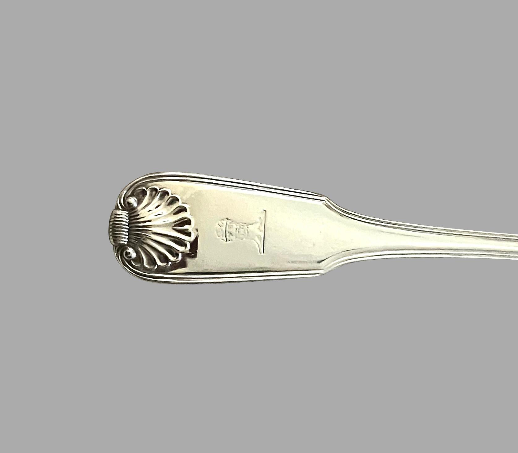 Three Georgian Sterling Silver Serving Pieces Two Stuffing Spoons and Meat Fork 4