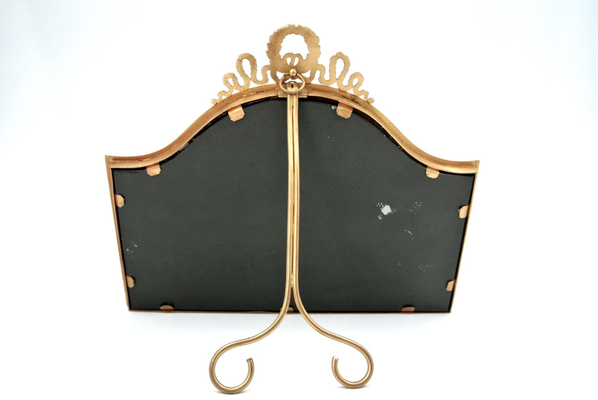 Three Gilded Brass and Velvet Picture Frame 7