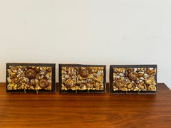 Three Gilt Wood Chinoiserie Wall Plaques, Carved with Birds and Flowers