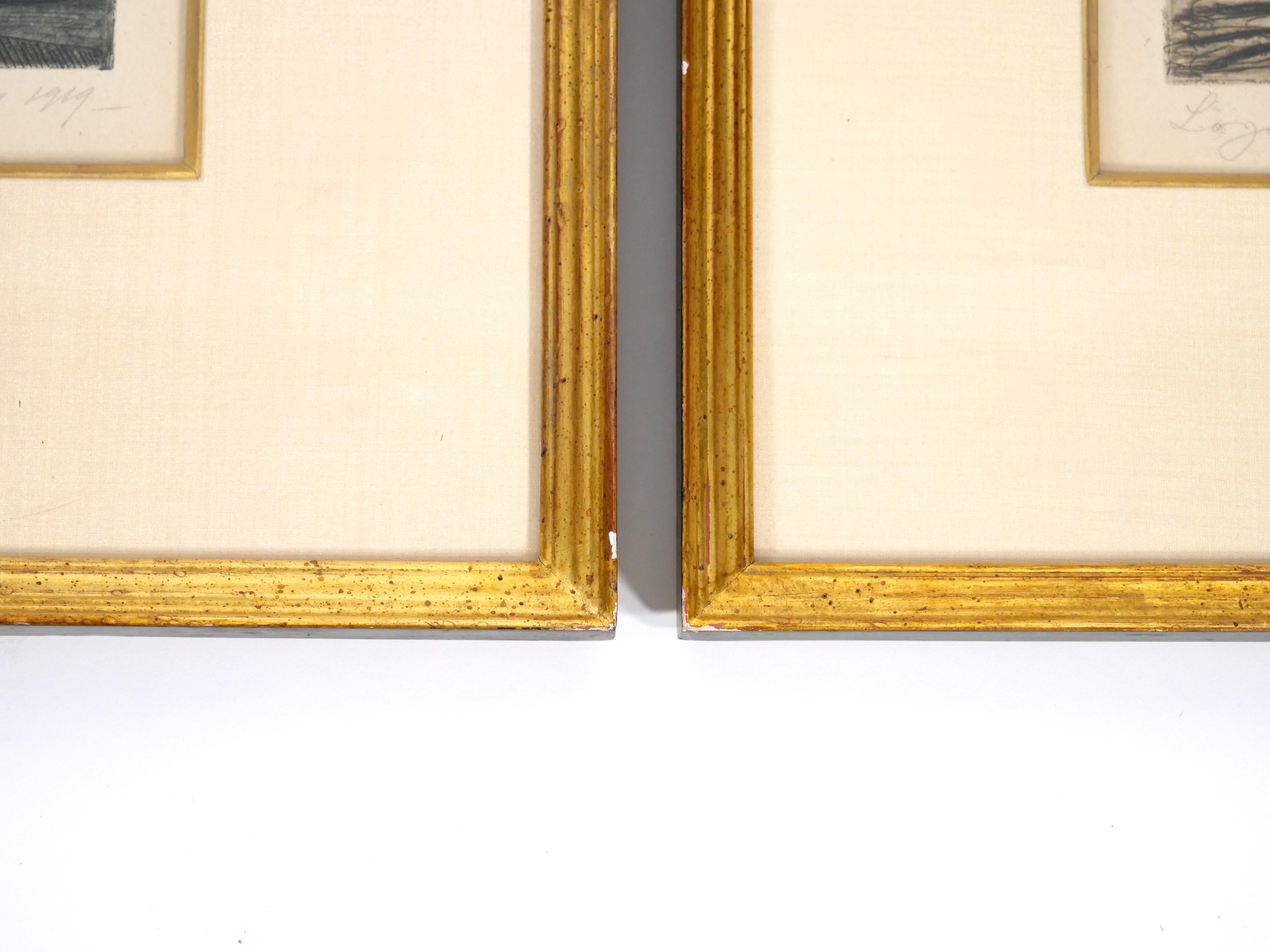 Three Gilt-Wood Framed Etchings by Olle Hjortzberg (1872-1959) For Sale 9