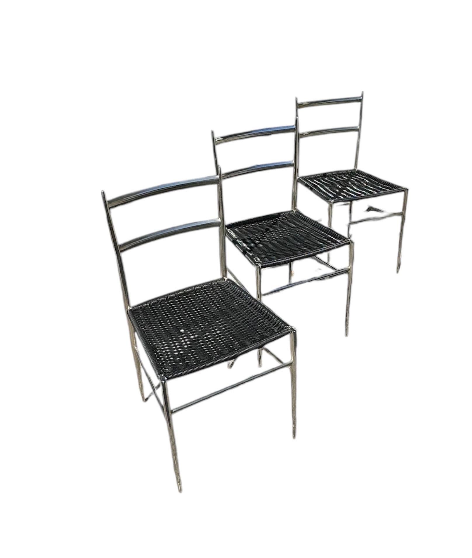 Modern Three Gio Ponti Superleggera Style Side Chairs