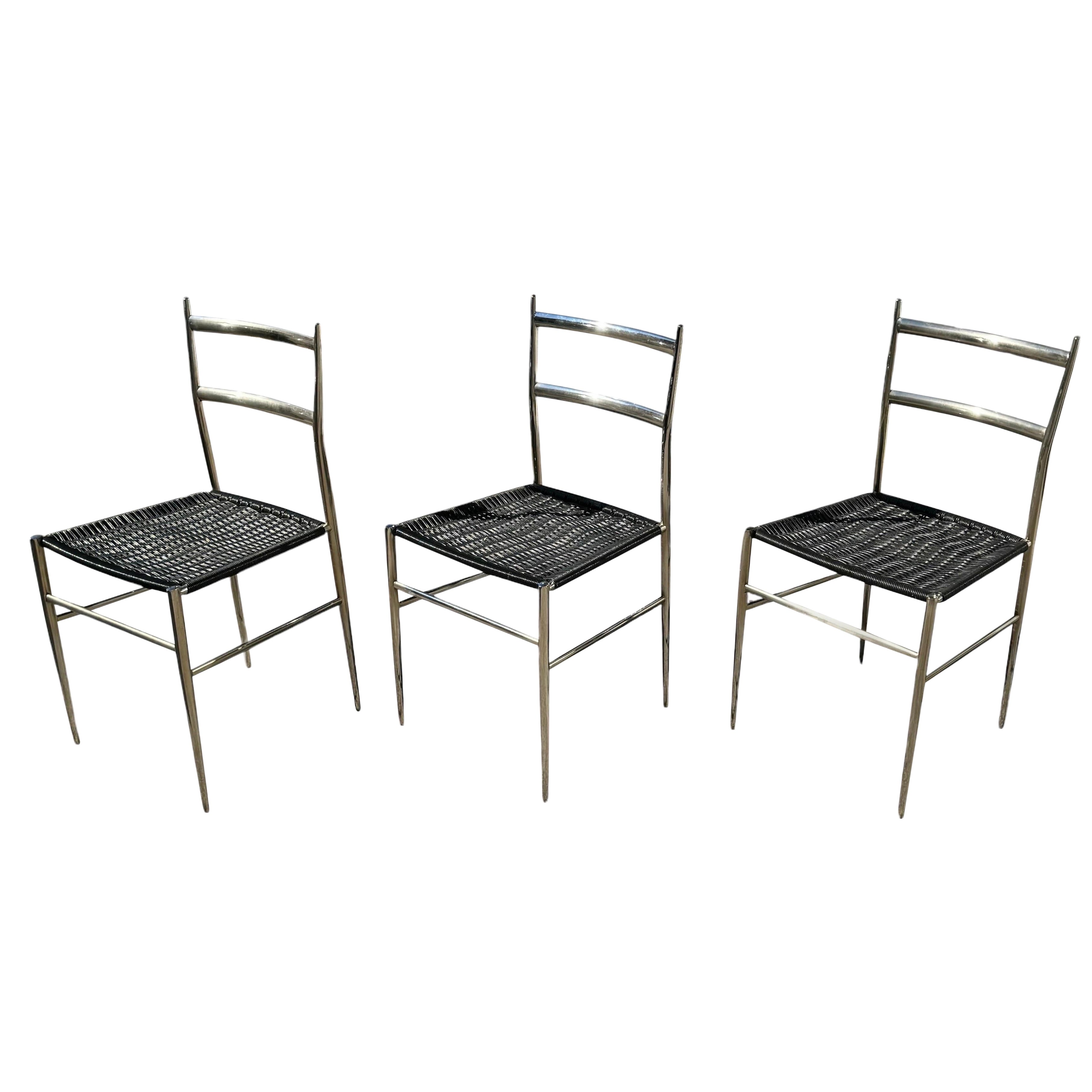 Three Gio Ponti Superleggera Style Side Chairs