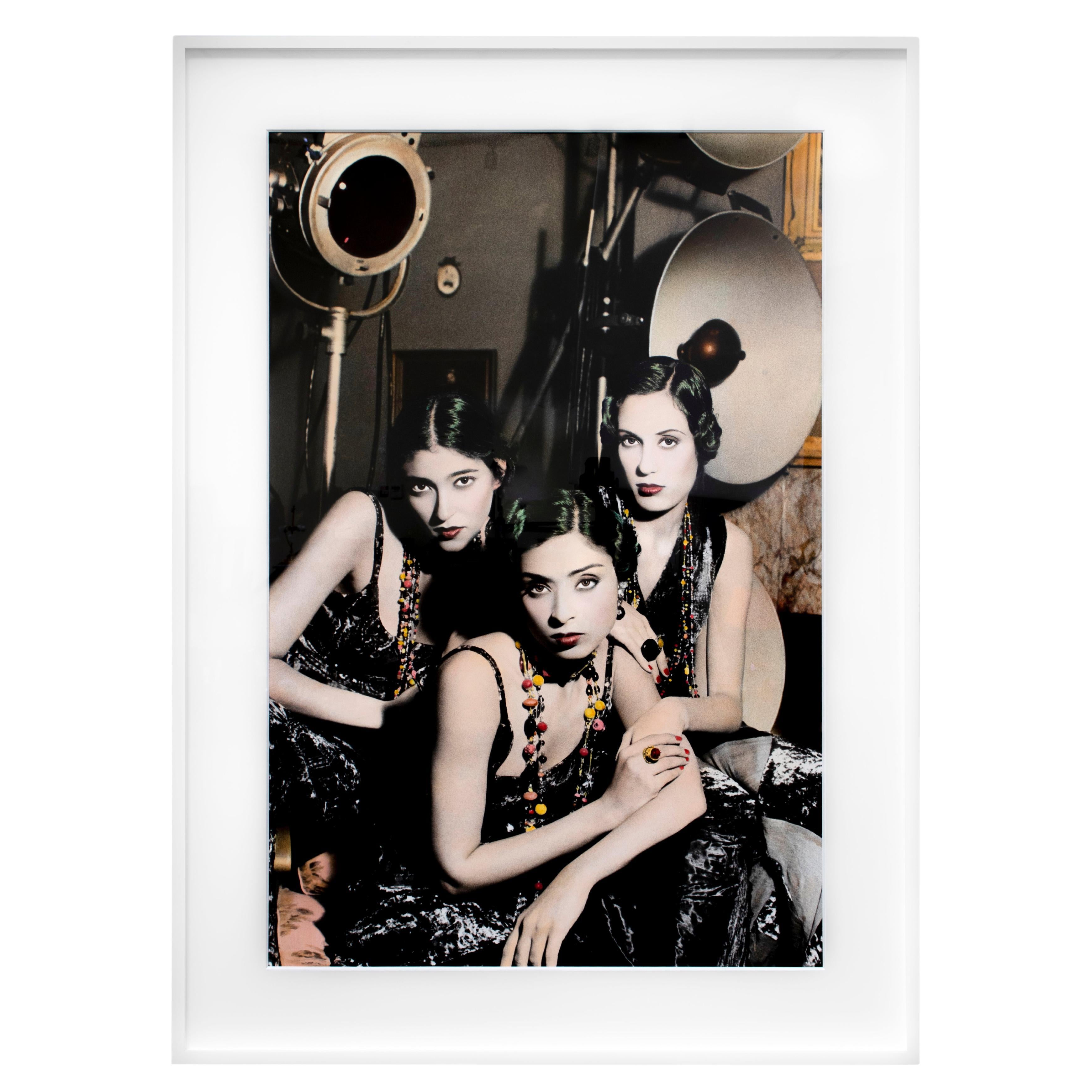“Three Girls in Studio, Cairo” Limited Edition Print 2/3 by Youssef Nabil For Sale