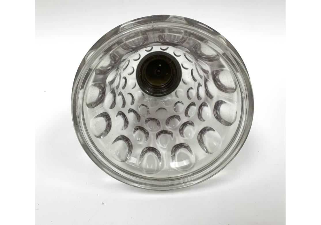 Drei Glas und Messing plattiert Bell Form Flush Mount Leuchten für die Wiederherstellung im Angebot 13