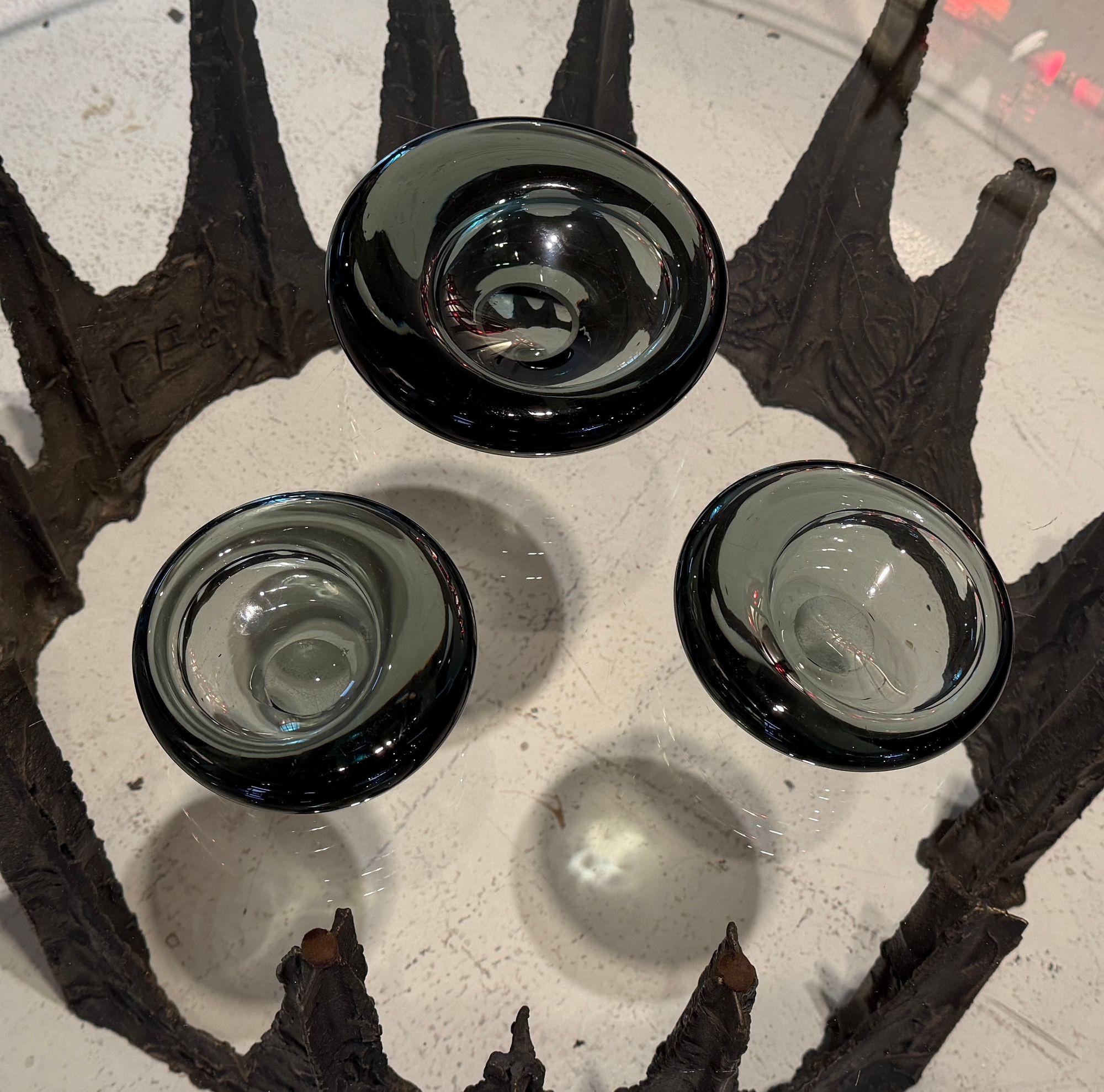 Three glass bowls by Per Lutken for Holmegaard For Sale 1