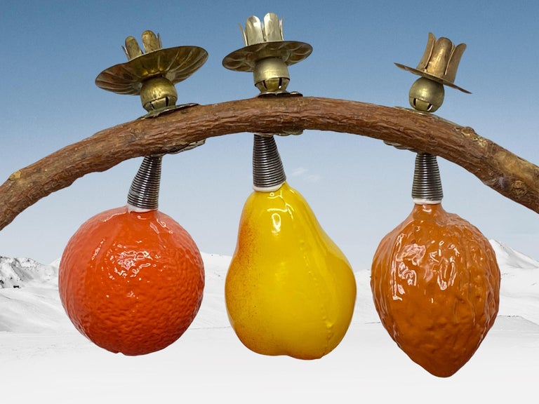 Three Glass Christmas Tree ClipOn Ornament Candle Stick Holder