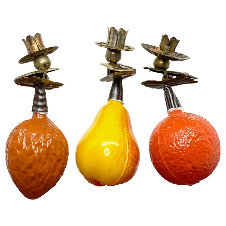 Three Glass Christmas Tree ClipOn Ornament Candle Stick Holder