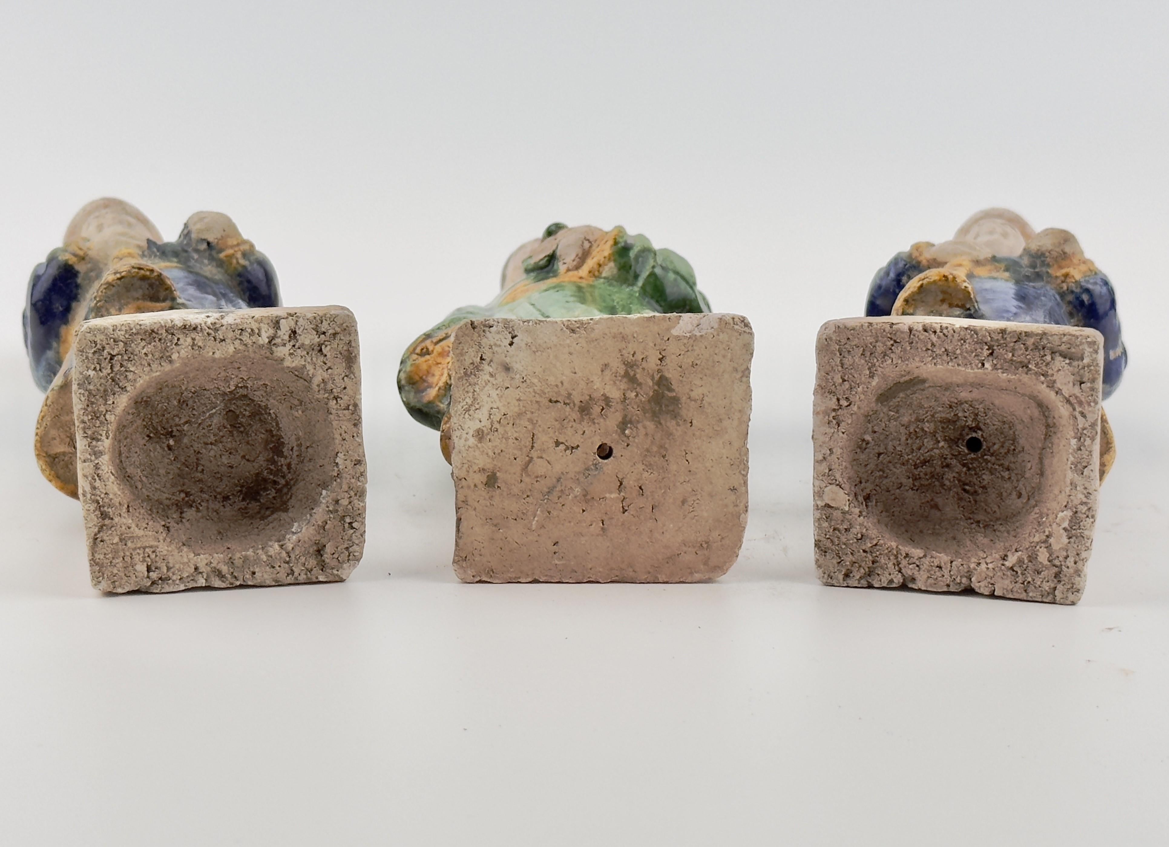 Three Glazed Figures of Musicians, Ming Period (1368-1644) For Sale 8