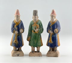 Three Glazed Figures of Musicians, Ming Period (1368-1644)