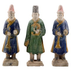 Three Glazed Figures of Musicians, Ming Period (1368-1644)