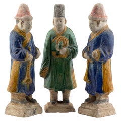 Trois musiciens émaillés de la période Ming (1368-1644)