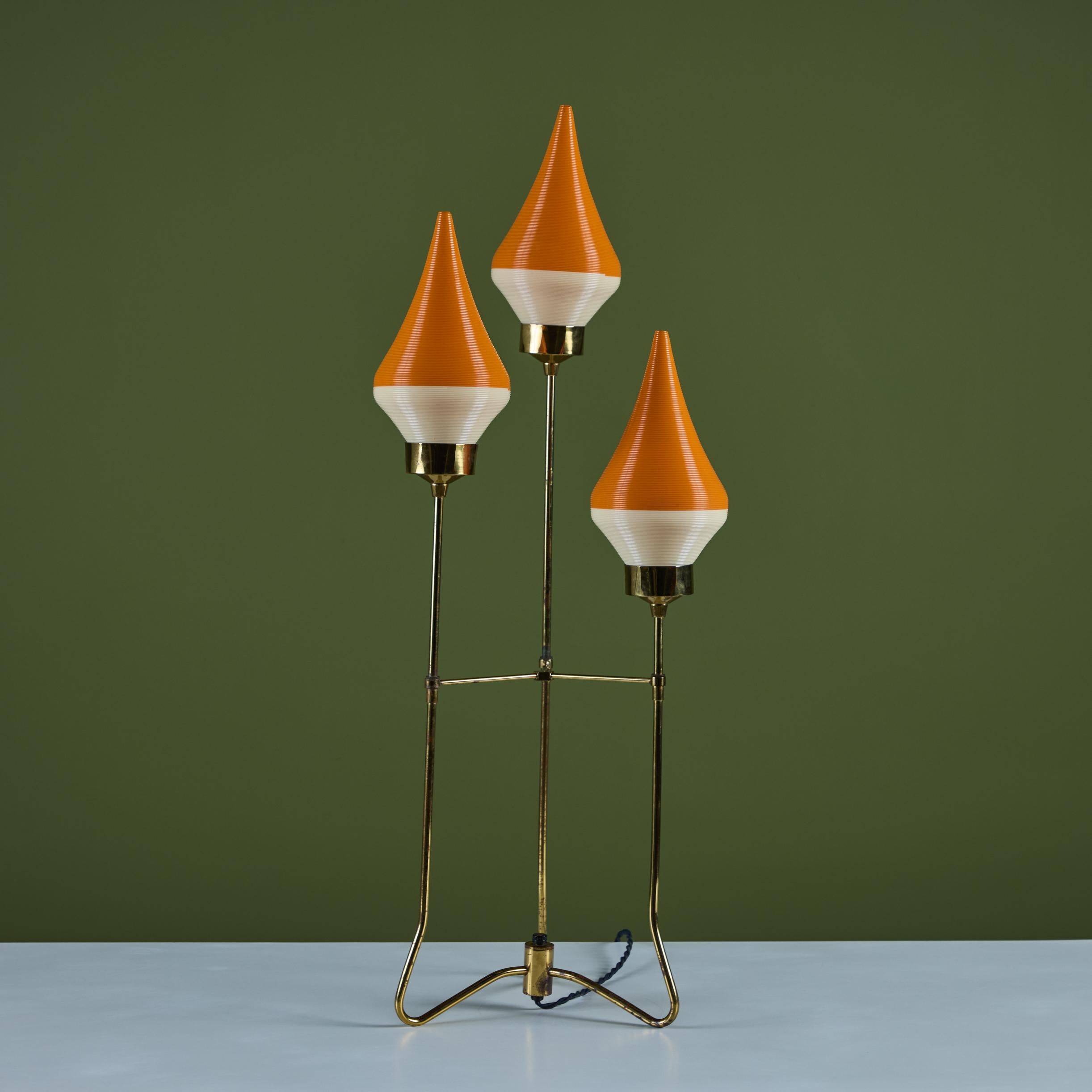 Mid-Century Modern Three Globe Table Lamp by Yasha Heifetz for Heifetz Rotaflex For Sale
