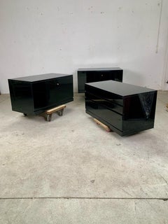 Three glossy lacquered storage modules, 1970s