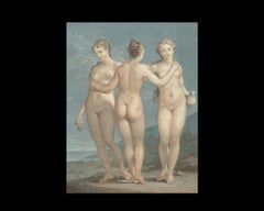 Three Graces, After Neoclassical Pastel by Jean-François Janinet