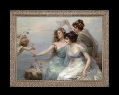 Three Graces, after Oil Painting by Belle Époque Artist Édouard Bisson