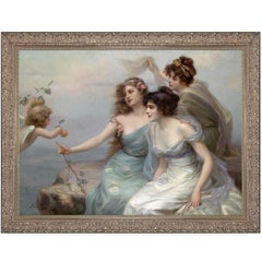 Three Graces, after Oil Painting by Belle Époque Artist Édouard Bisson