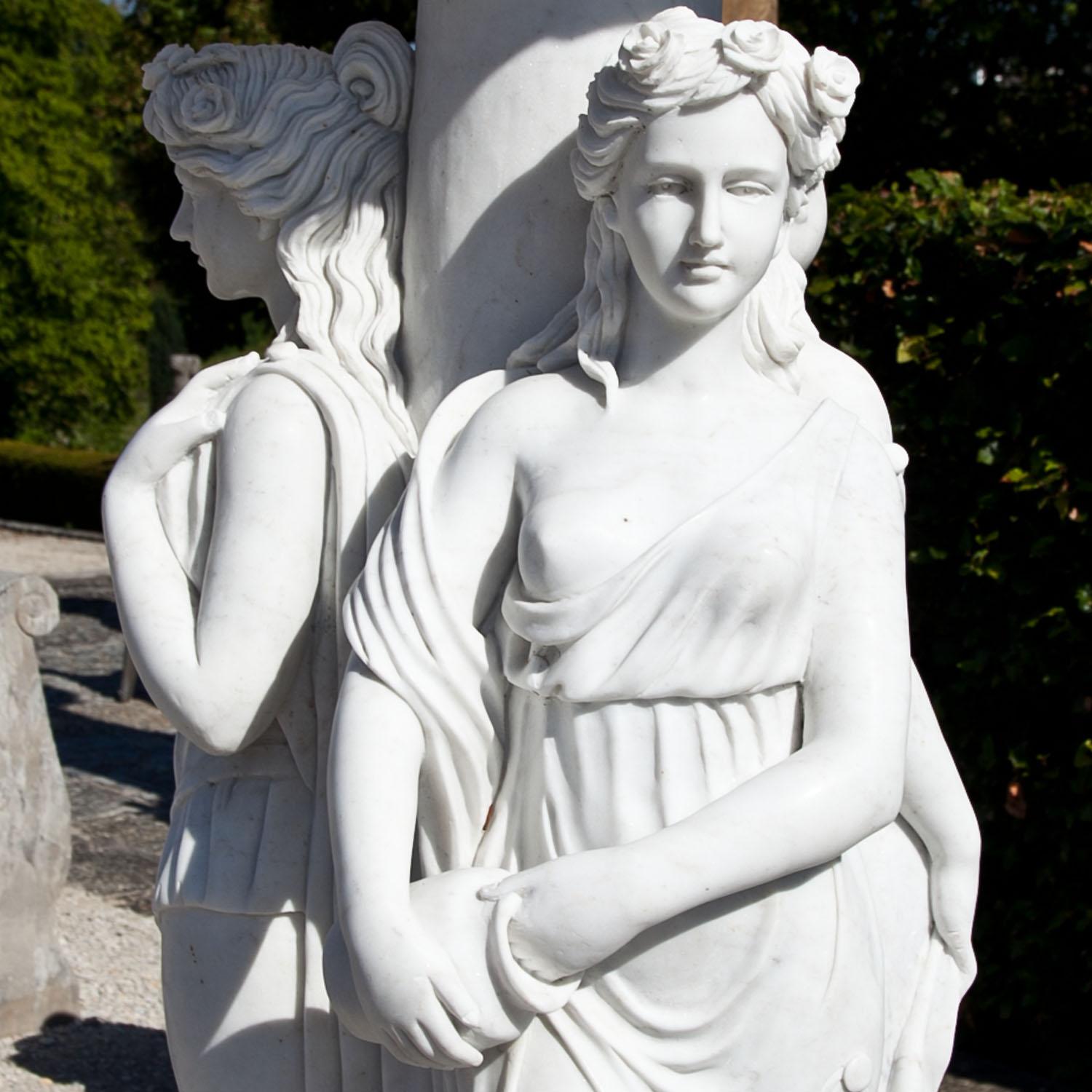 Marble Three Graces Fountain, 21st Century For Sale