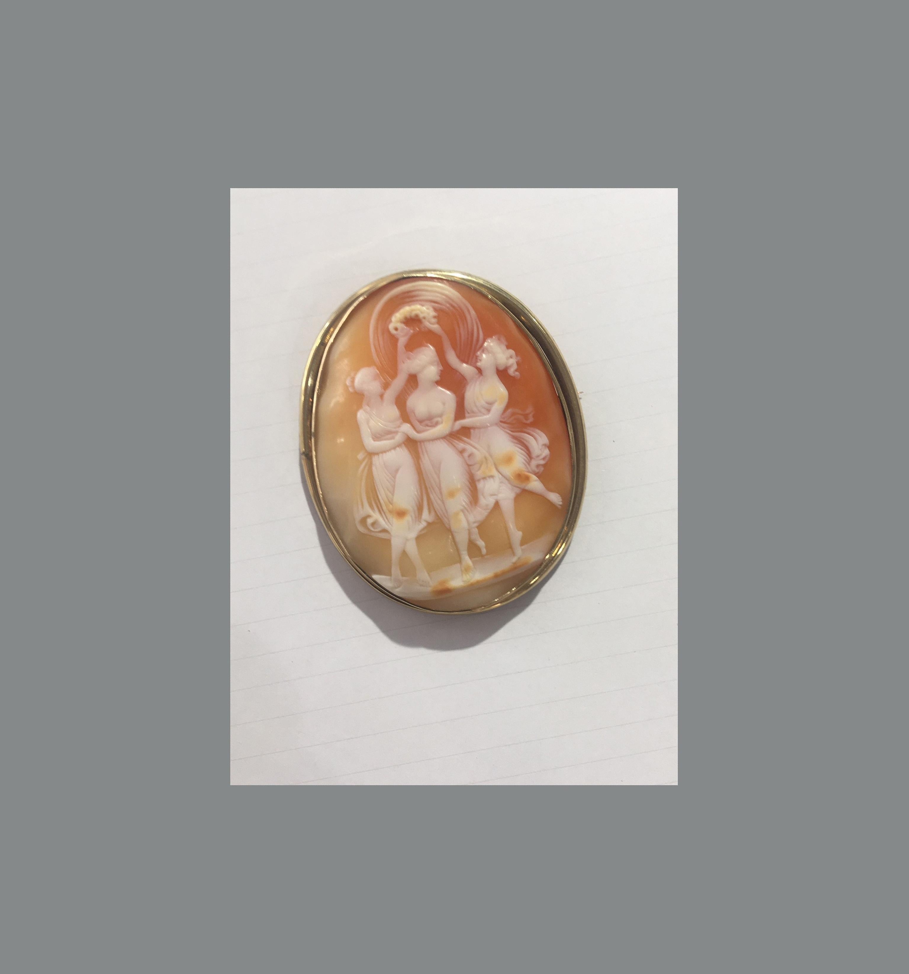 three graces cameo brooch