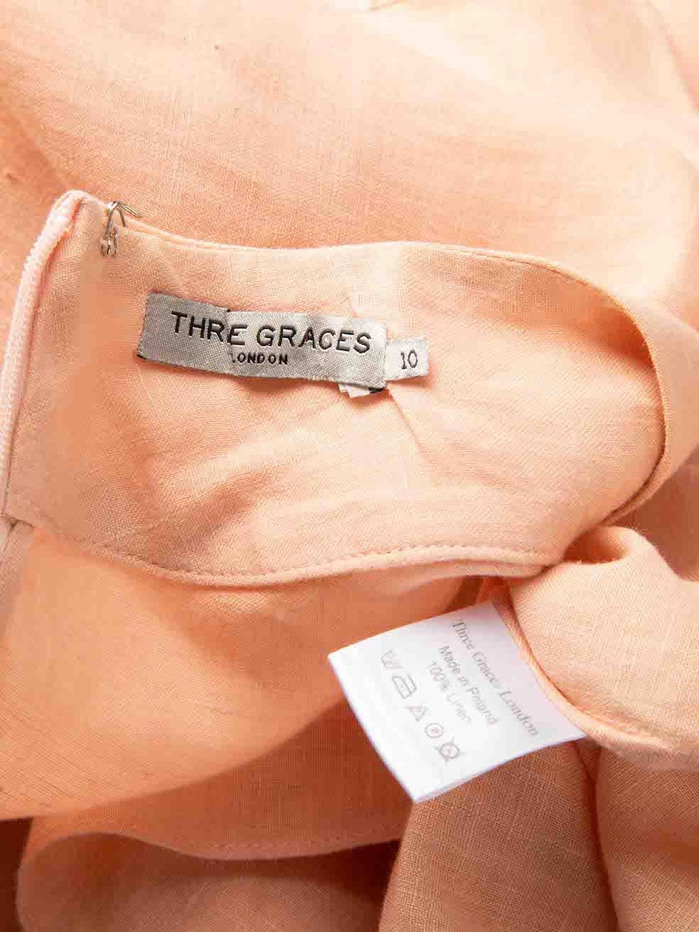 Three Graces London Pink Belted Gather Maxi Dress Size M For Sale 1