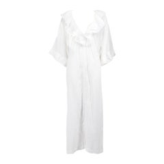 Three Graces London - Robe midi blanche bordée de volants, taille M