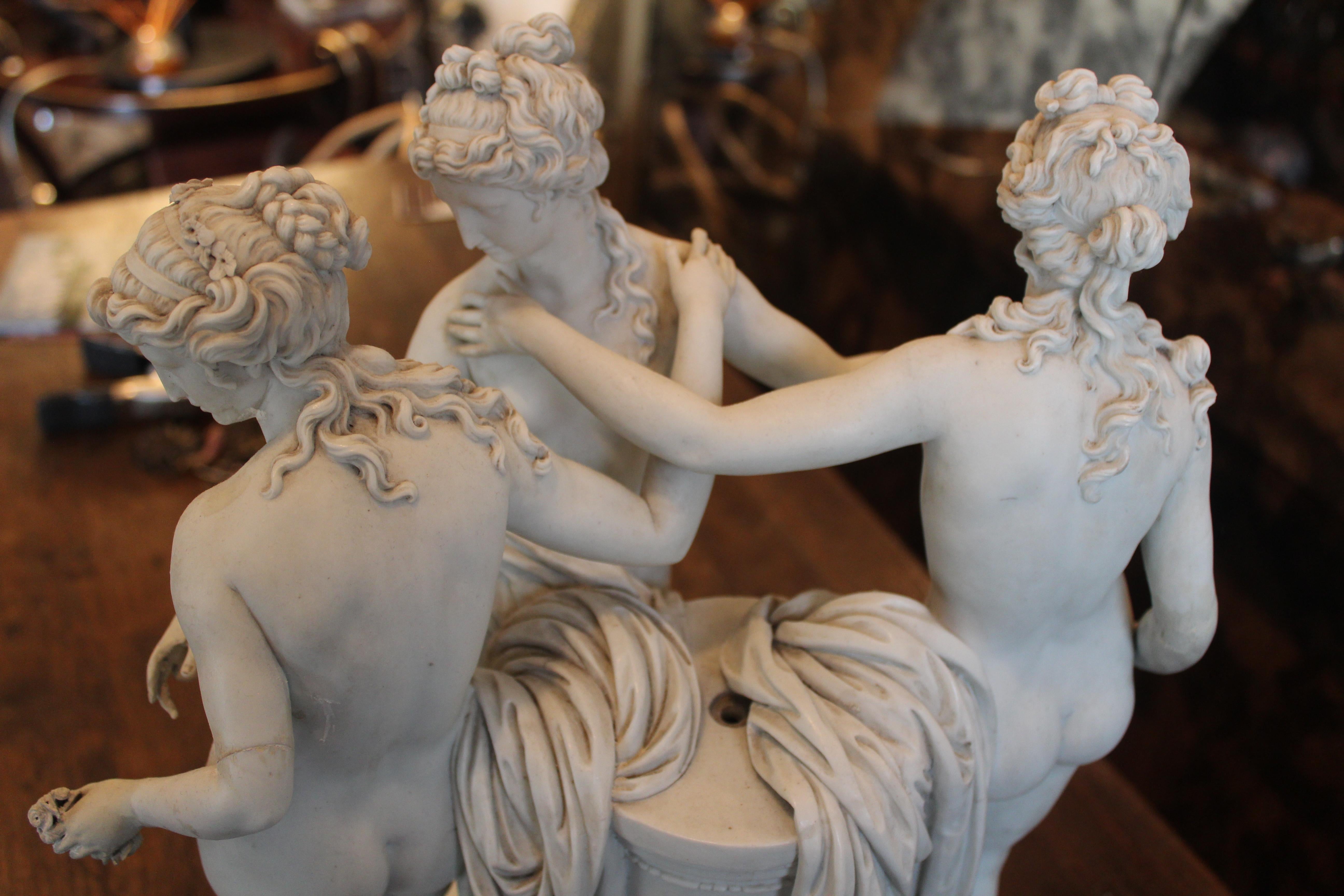 German Three Graces Porcelain by Meissen For Sale