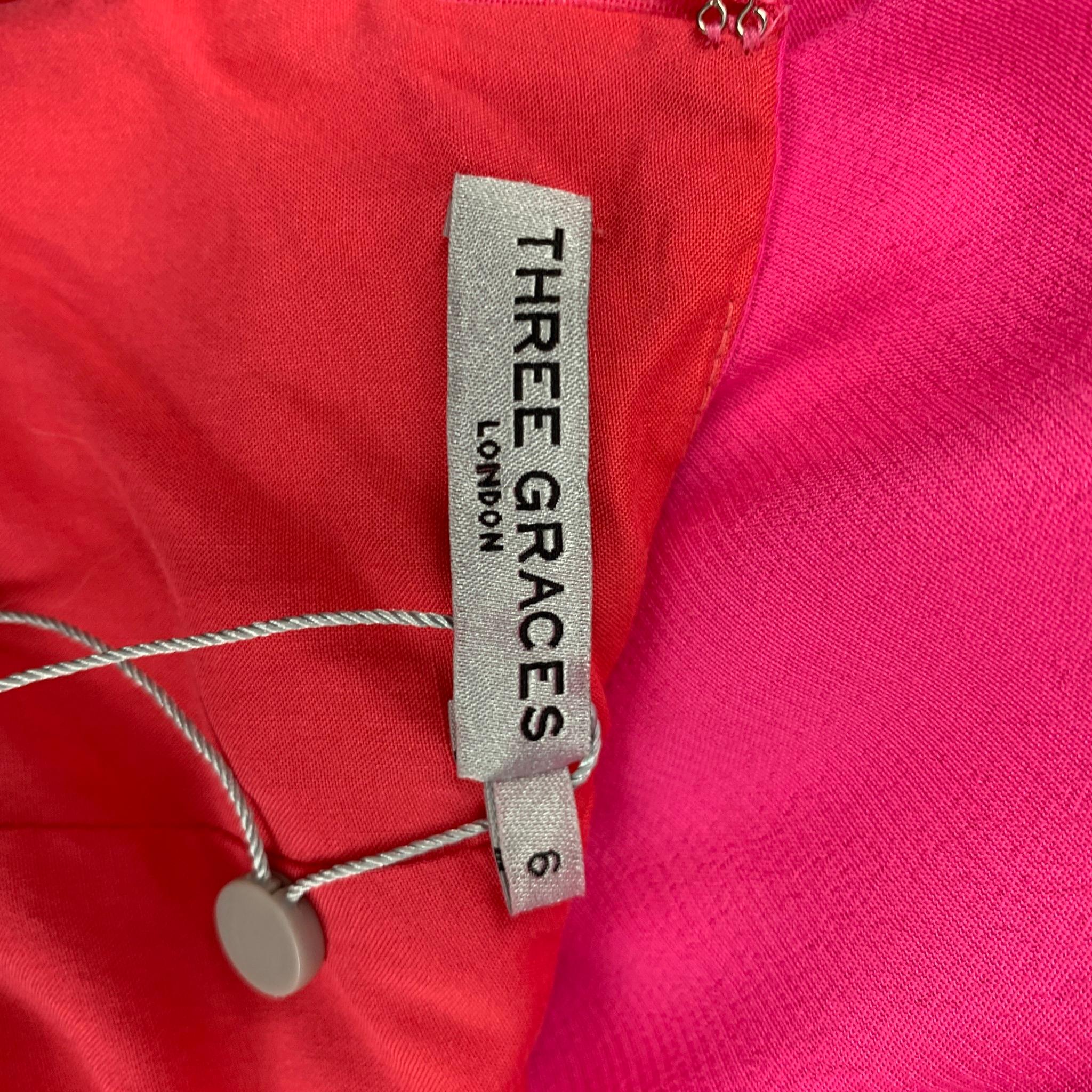 THREE GRACES Size S Pink Viscose Halter Shift Dress 1